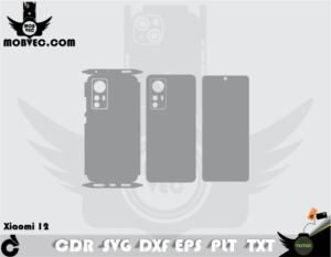 XIAOMI 12 Skin Template Vector MOBVEC