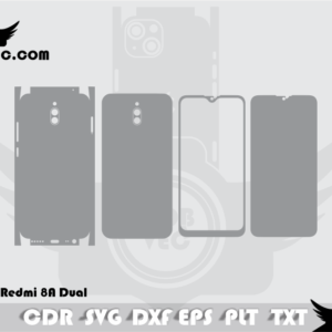 XIAOMI Redmi 8A Dual Skin Template Vector