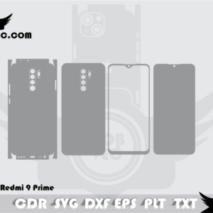 XIAOMI Redmi 9 Prime Skin Template Vector